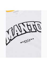 Koszulka sportowa MANTO Warszawa oversize z krótkim rękawem. Kolor: biały. Długość rękawa: krótki rękaw. Długość: krótkie