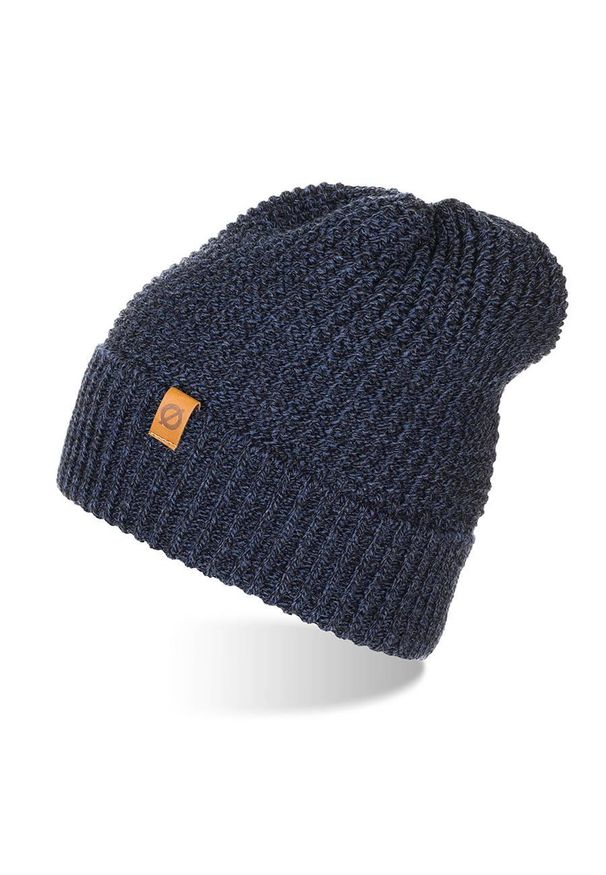 BRODRENE - Czapka męska zimowa beanie granatowa Brodrene CZ14. Kolor: niebieski. Materiał: materiał. Sezon: zima. Styl: sportowy, elegancki