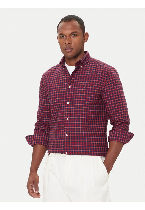 TOMMY HILFIGER - Tommy Hilfiger Koszula Heritage MW0MW40467 Czerwony Regular Fit. Kolor: czerwony. Materiał: bawełna
