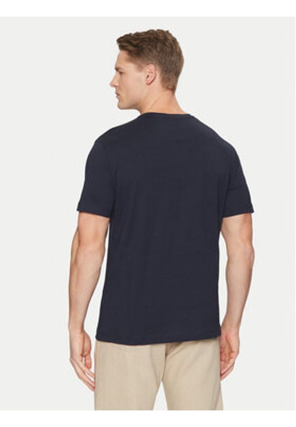 GANT - Gant T-Shirt 2003290 Granatowy Regular Fit. Kolor: niebieski. Materiał: bawełna