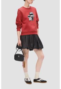 Karl Lagerfeld - KARL LAGERFELD Czerwona damska bluza Ikon Sketch Duo, Rozmiar S. Kolor: czerwony. Materiał: bawełna. Wzór: nadruk #3