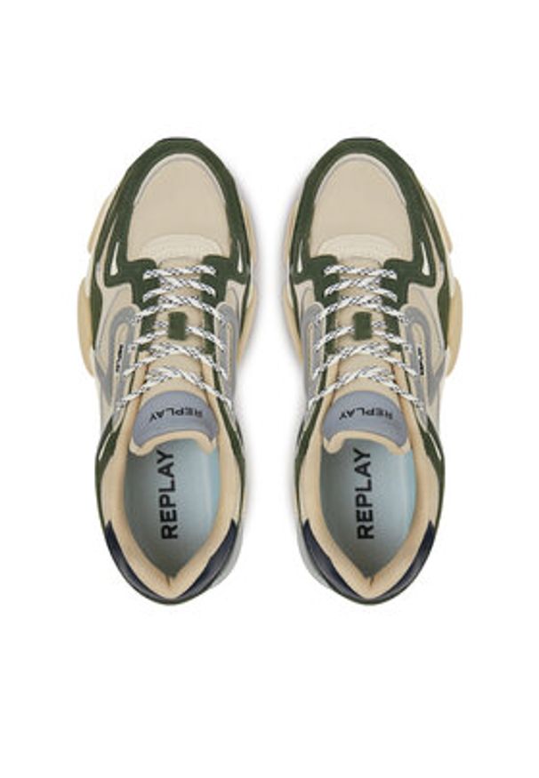 Replay - REPLAY Sneakersy GMS9M .000.C0008T Zielony. Kolor: zielony. Materiał: skóra, zamsz