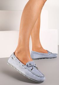 Born2be - Jasnoniebieskie Mokasyny z Ozdobną Kokardką i Wiązaniami po Bokach Vimedia. Okazja: na co dzień. Kolor: niebieski. Materiał: jeans. Styl: casual #3