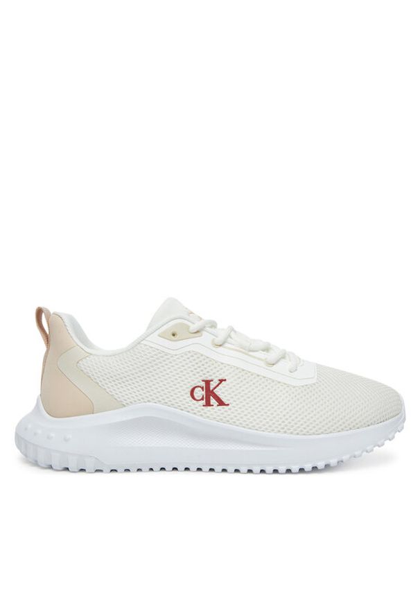 Calvin Klein Jeans Sneakersy Eva Runner L-Up Mix Mesh Logo Ck YW0YW01851 Biały. Kolor: biały. Materiał: materiał