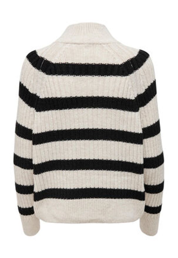 only - ONLY Sweter 15268818 Beżowy Regular Fit. Kolor: beżowy. Materiał: syntetyk