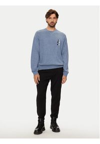 Armani Exchange Sweter 6DZM6H ZM5BZ 15DU Niebieski Regular Fit. Kolor: niebieski. Materiał: bawełna, syntetyk #4