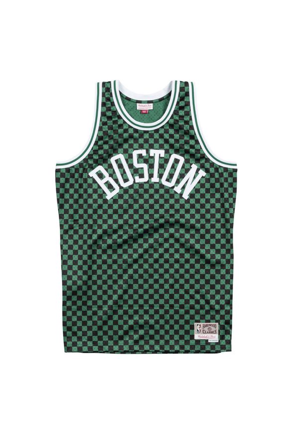 Mitchell & Ness - Jersey Boston Celtics checked b&r. Kolor: zielony, czarny, wielokolorowy. Materiał: jersey. Sport: koszykówka