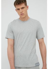Calvin Klein Underwear t-shirt piżamowy kolor szary melanżowa. Kolor: szary. Materiał: dzianina. Wzór: melanż #1