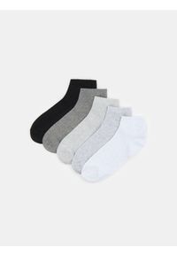 Sinsay - Prążkowane skarpetki 5 pack - biały. Kolor: biały. Materiał: prążkowany