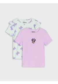 Sinsay - Koszulki z prążkowanej dzianiny 2 pack Minnie Mouse - fioletowy. Kolor: fioletowy. Materiał: dzianina, prążkowany. Wzór: motyw z bajki