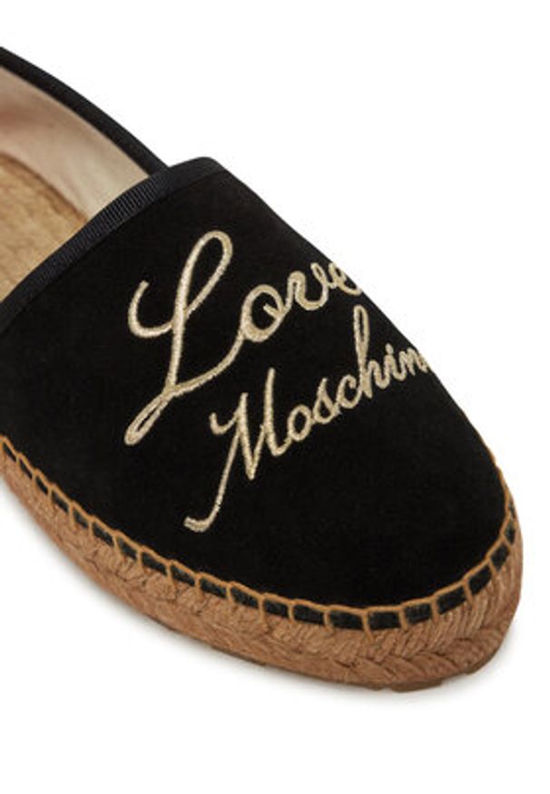 Love Moschino - LOVE MOSCHINO Espadryle JA10272G0MIG0000 Czarny. Kolor: czarny. Materiał: zamsz, skóra