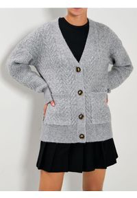 Sinsay - Rozpinany sweter na guziki - szary. Kolor: szary #1