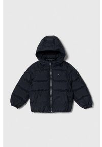 TOMMY HILFIGER - Tommy Hilfiger kurtka puchowa dziecięca kolor czarny. Okazja: na co dzień. Kolor: niebieski. Materiał: puch. Styl: casual