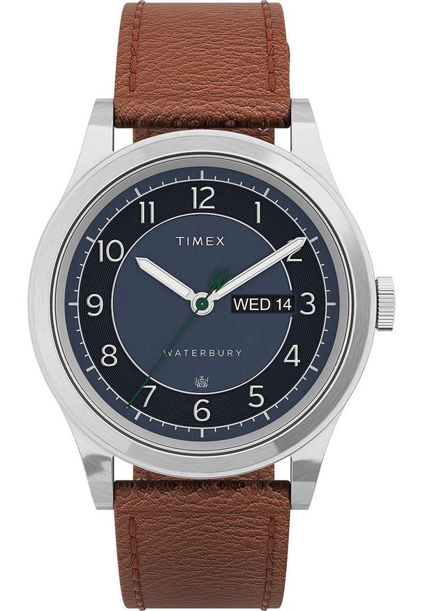 Timex - Zegarek TW2U90400. Kolor: srebrny. Materiał: skóra, materiał