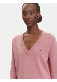 Tommy Jeans Sweter Essential DW0DW19888 Różowy Regular Fit. Kolor: różowy. Materiał: bawełna #3