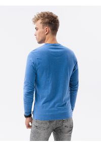 Ombre Clothing - Longsleeve męski bez nadruku - ciemnoniebieski V5 - Rozmiar: XXL. Okazja: na co dzień. Kolor: niebieski. Materiał: bawełna. Długość rękawa: długi rękaw. Długość: długie. Styl: klasyczny, casual, rockowy #4