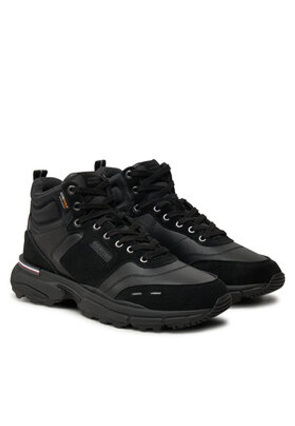 TOMMY HILFIGER - Tommy Hilfiger Sneakersy M Runner Cordura Hi Lth Mix FM0FM05222 Czarny. Kolor: czarny. Materiał: zamsz, skóra