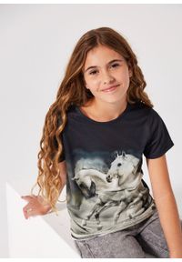T-shirt dziewczęcy z fotodrukiem bonprix czarny. Kolor: czarny #2