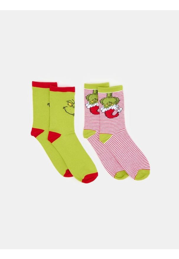 Sinsay - Skarpetki 2 pack Grinch - wielobarwny