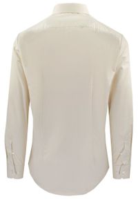 Delikatnie Wyszczuplana (Slim) Męska Koszula - Lanier - Beżowa. Kolor: brązowy, beżowy, wielokolorowy. Materiał: poliester, bawełna. Styl: sportowy, klasyczny #3