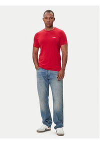Pepe Jeans T-Shirt Original Basic 3N PM5010133 Czerwony Regular Fit. Kolor: czerwony. Materiał: bawełna #5