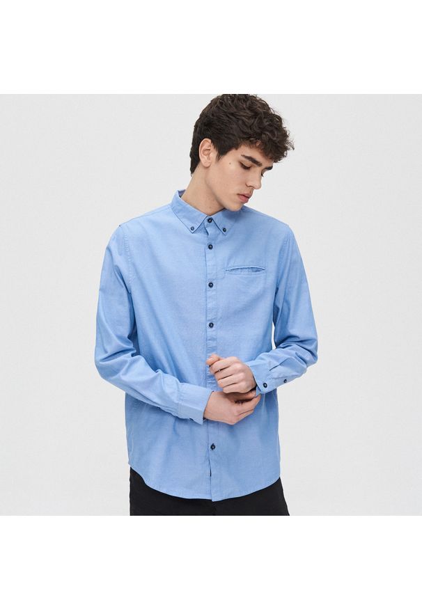 Cropp - Koszula z bawełny oxford - Niebieski. Kolor: niebieski. Materiał: bawełna