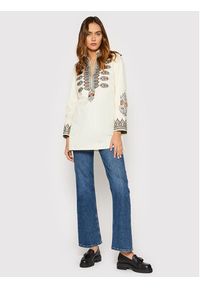 Tory Burch Tunika Embroidered 87518 Beżowy Relaxed Fit. Kolor: beżowy. Materiał: bawełna