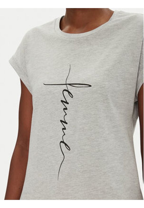 Fransa T-Shirt 20615462 Szary Regular Fit. Kolor: szary. Materiał: bawełna