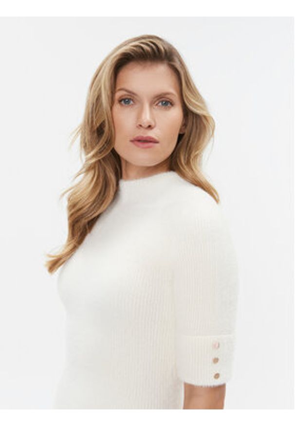 Morgan Sukienka dzianinowa 232-RMORIK Écru Slim Fit. Materiał: syntetyk