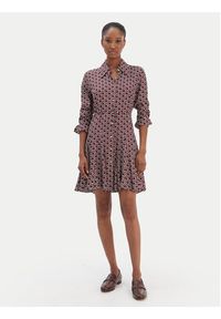 TOMMY HILFIGER - Tommy Hilfiger Sukienka koszulowa WW0WW48629 Bordowy Regular Fit. Kolor: czerwony. Materiał: wiskoza. Typ sukienki: koszulowe #4