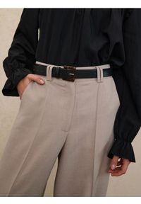 Sinsay - Pasek z imitacji skóry z klamrą z żywicy - czarny. Kolor: czarny. Materiał: skóra #1