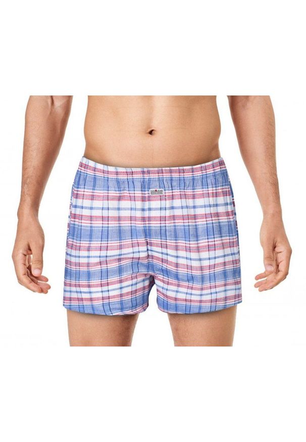 Męskie Bokserki Bawełniane - Pako Jeans - Kolorowa Kratka. Kolor: wielokolorowy. Materiał: bawełna. Wzór: kratka, kolorowy