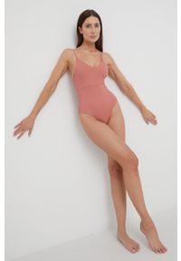 Pieces strój kąpielowy Valentina kolor różowy lekko usztywniona miseczka. Kolor: różowy. Materiał: materiał #4