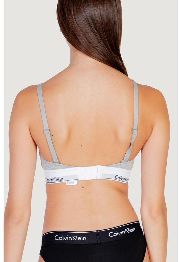 Calvin Klein - Biustonosz Kobieta CALVIN KLEIN LIGHTLY LINED BRALETTE. Kolor: szary. Materiał: bawełna