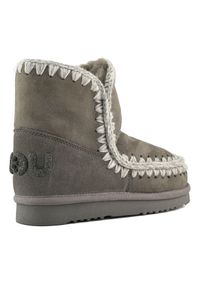 Mou - MOU ESKIMO 18 GLITTER LOGO Śniegowce damskie. Kolor: szary. Materiał: materiał, wełna, zamsz. Szerokość cholewki: normalna. Wzór: aplikacja. Sezon: zima. Styl: elegancki #3
