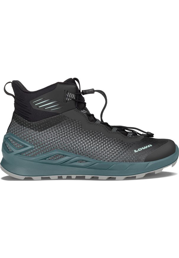Buty trekkingowe damskie Lowa Merger Mid Gtx. Kolor: czarny. Materiał: syntetyk, materiał, tkanina. Szerokość cholewki: normalna. Styl: sportowy
