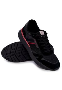 Męskie Buty Sportowe Sneakersy Cross Jeans JJ1R4016C Czarne. Kolor: czarny. Materiał: tkanina, zamsz, skóra