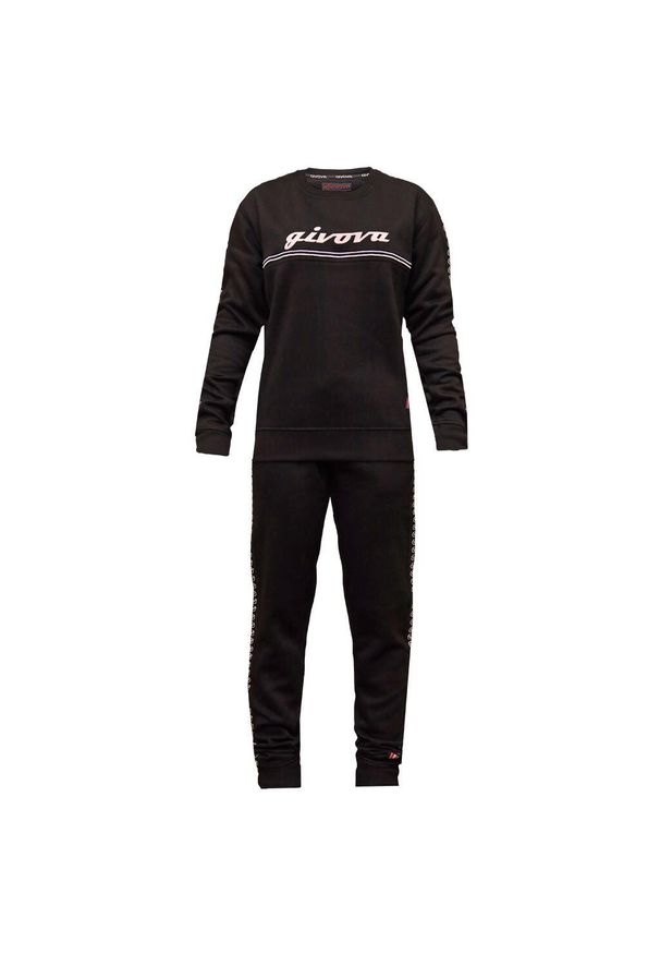 Givova - Damski dres GIVOVA 100 g Felpa, kołnierz z taśmą, M. Kolor: czarny, biały, wielokolorowy. Materiał: dresówka