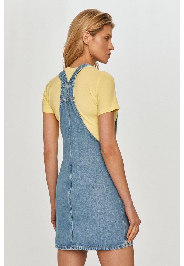 Pepe Jeans - Sukienka jeansowa. Okazja: na co dzień. Kolor: niebieski. Typ sukienki: proste. Styl: casual