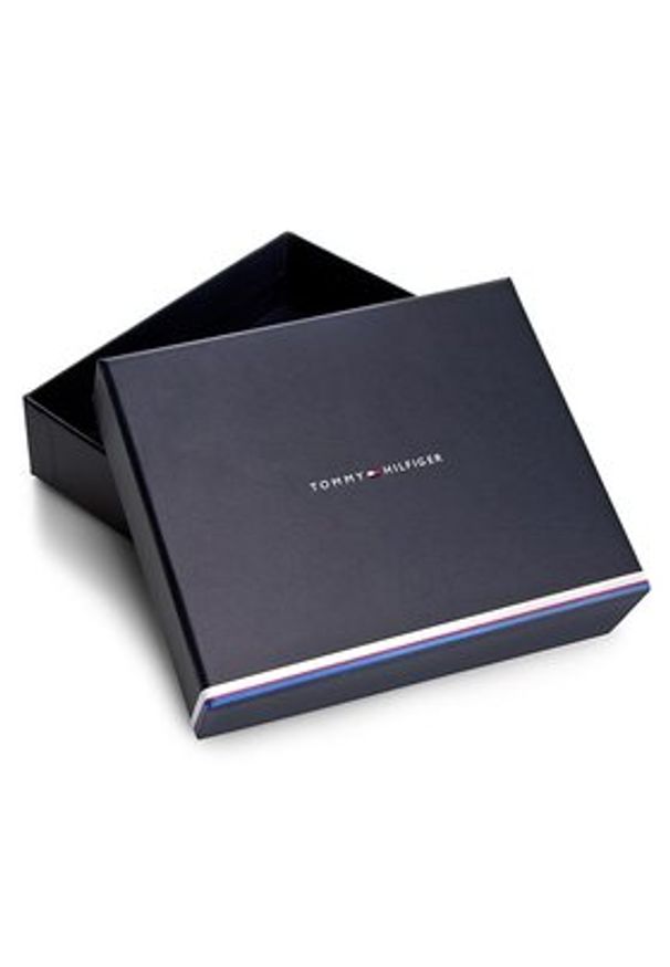 TOMMY HILFIGER - Tommy Hilfiger Duży Portfel Męski Johnson Trifold AM0AM00665 Czarny. Kolor: czarny. Materiał: nubuk, skóra