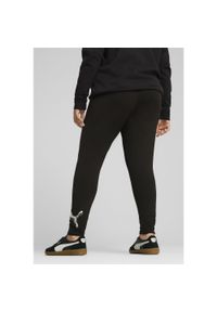 Puma - Spodnie legginsy damskie PUMA ESS METALLIC bawełniane. Kolor: wielokolorowy, czarny, szary. Materiał: bawełna