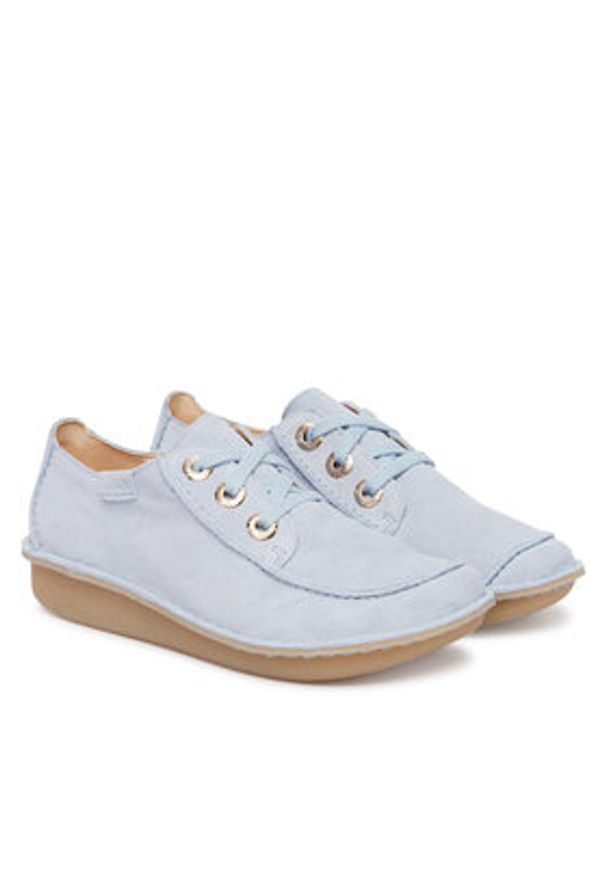 Clarks Półbuty Funny Dream 26186661 Błękitny. Kolor: niebieski. Materiał: zamsz, skóra
