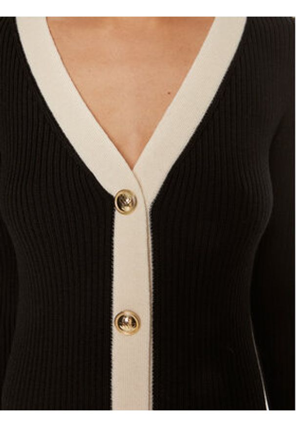 Luisa Spagnoli Sukienka dzianinowa Microfilm 58384 Czarny Slim Fit. Kolor: czarny. Materiał: wełna