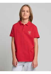 Big-Star - Koszulka chłopięca polo z bawełny organicznej czerwona Senanen 603. Okazja: na uczelnię, na co dzień. Typ kołnierza: polo. Kolor: czerwony. Materiał: bawełna. Wzór: aplikacja, haft. Styl: klasyczny, casual, elegancki #4