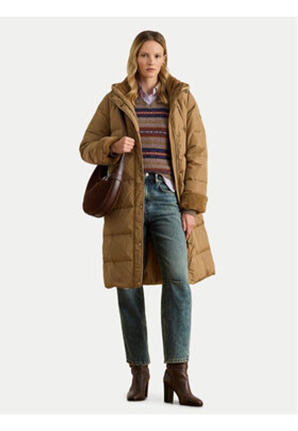Lauren Ralph Lauren - LAUREN RALPH LAUREN Płaszcz zimowy 297P04130001 Beżowy Regular Fit. Kolor: beżowy. Materiał: syntetyk. Sezon: zima