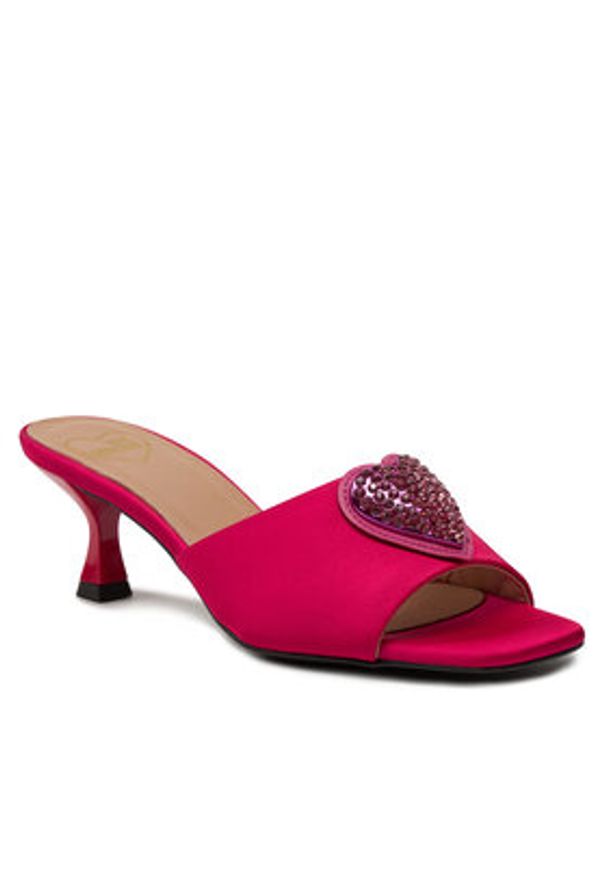 Love Moschino - LOVE MOSCHINO Klapki JA28045G0IJO0604 Różowy. Kolor: różowy. Materiał: skóra