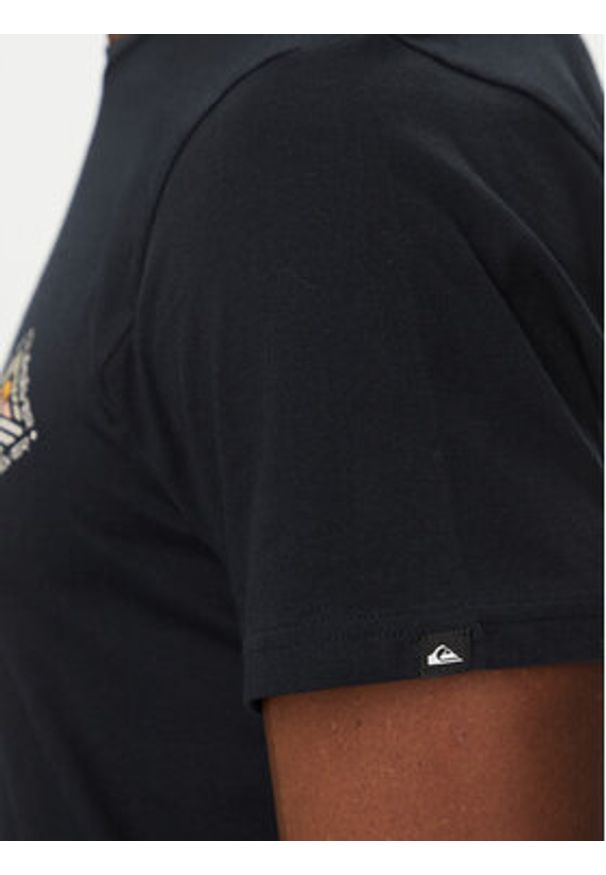 Quiksilver T-Shirt EQYZT08038 Czarny Regular Fit. Kolor: czarny. Materiał: bawełna