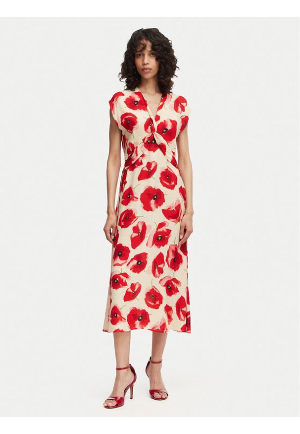 French Connection Sukienka letnia Poppy 719G6 Czerwony Regular Fit. Kolor: czerwony. Materiał: wiskoza. Sezon: lato