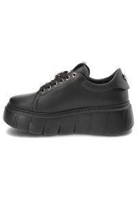 CheBello - Czarne Sneakersy Chebello Modne Obuwie Damskie Na Platformie. Kolor: czarny. Obcas: na platformie #4