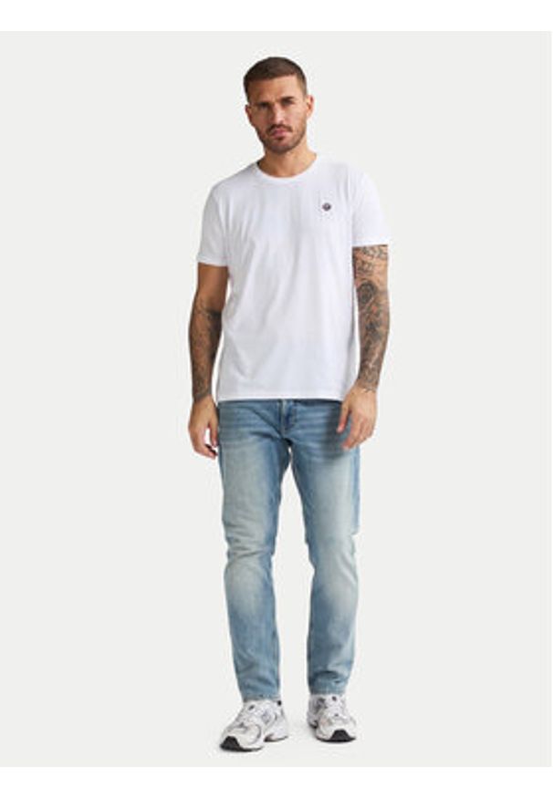 Petrol Industries T-Shirt M-ROS-TSR002 Biały Regular Fit. Kolor: biały. Materiał: bawełna